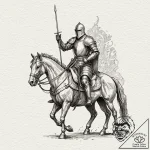 Knight jousting, concept art for tattoo, on w… – tattoo sketch (№1751885911_0, 07.07.2025 10:58) — tattoovalue.net