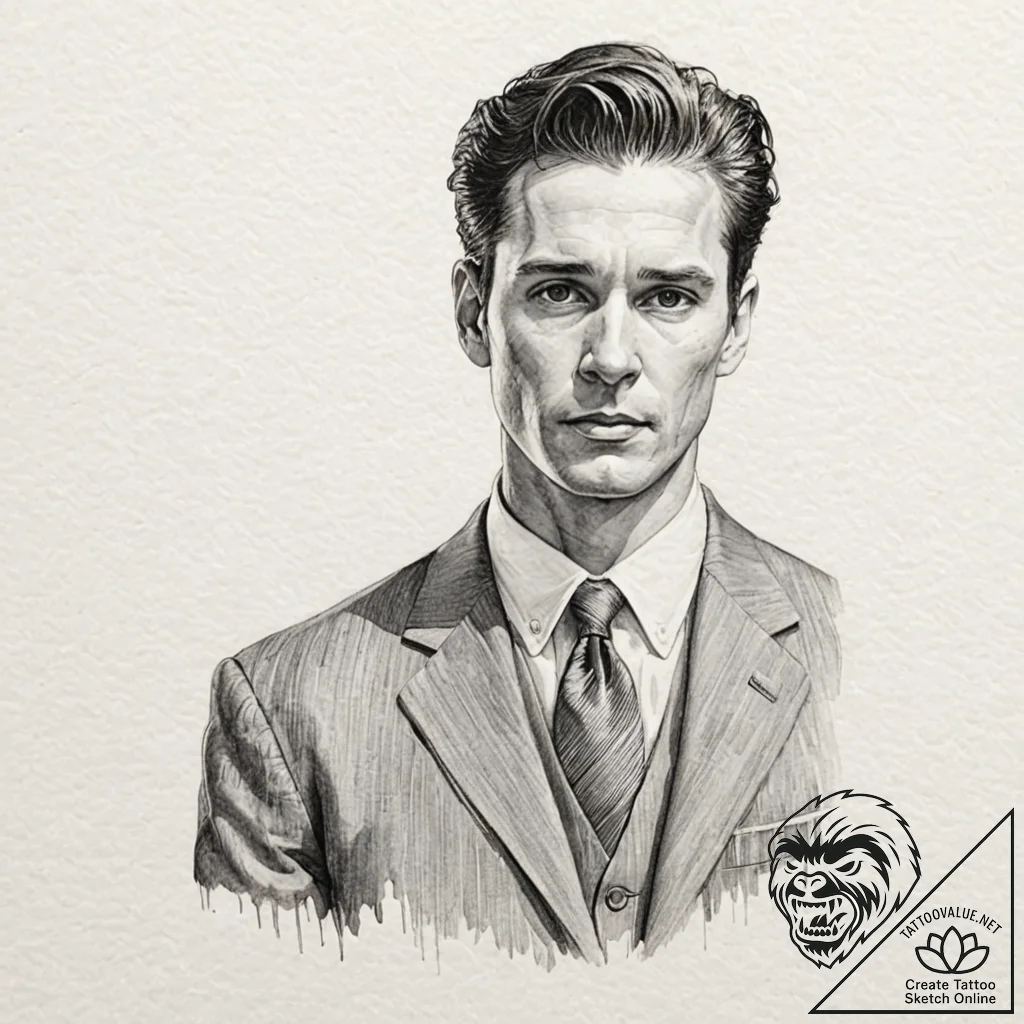 A watercolor sketch of the iconic "business c... - tattoo sketch (№1751886080_0, 07.07.2025 11:01) — tattoovalue.net