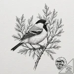 Bullfinch, concept art for tattoo, unique des… – tattoo sketch (№1751886332_0, 07.07.2025 11:05) — tattoovalue.net
