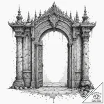 A dotwork tattoo design of the doors of durin… – tattoo sketch (№1751886669_0, 07.07.2025 11:11) — tattoovalue.net