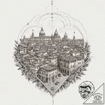 A watercolor sketch of the city of rome from… – tattoo sketch (№1751886753_0, 07.07.2025 11:12) — tattoovalue.net