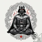 Watercolor sketch of darth vader meditating,… – tattoo sketch (№1751887259_0, 07.07.2025 11:20) — tattoovalue.net