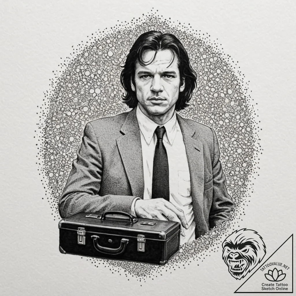 A minimalist tattoo of the briefcase from pul... - tattoo sketch (№1751888017_0, 07.07.2025 11:33) — tattoovalue.net