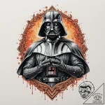 Dotwork tattoo of darth vader’s chest box, in… – tattoo sketch (№1751888101_0, 07.07.2025 11:35) — tattoovalue.net