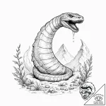 Neo-traditional tattoo design of a sandworm (… – tattoo sketch (№1751888736_0, 07.07.2025 11:45) — tattoovalue.net