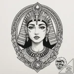 Cleopatra, tattoo flash sheet design, bold ou… – tattoo sketch (№1751889150_0, 07.07.2025 11:52) — tattoovalue.net