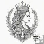 A single chess piece (e.g., the queen), tatto… – tattoo sketch (№1751899977_0, 07.07.2025 14:52) — tattoovalue.net