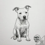 Pit bull terrier, concept art for tattoo, mut… – tattoo sketch (№1751900148_0, 07.07.2025 14:55) — tattoovalue.net