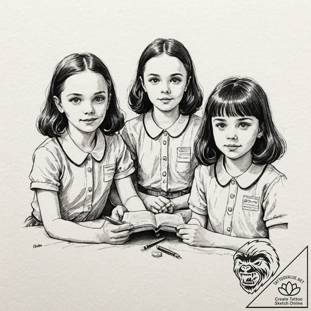 A sketch of the grady twins from the shining,... - tattoo sketch (№1751900665_0, 07.07.2025 15:04) — tattoovalue.net