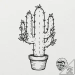Cactus, tattoo flash sheet design, subtle dro… – tattoo sketch (№1751900837_0, 07.07.2025 15:07) — tattoovalue.net