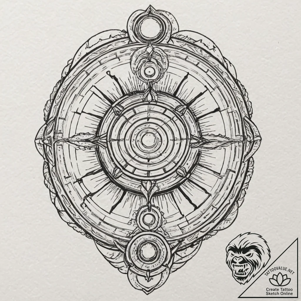 A linework sketch of the flux capacitor, blue... - tattoo sketch (№1751900924_0, 07.07.2025 15:08) — tattoovalue.net