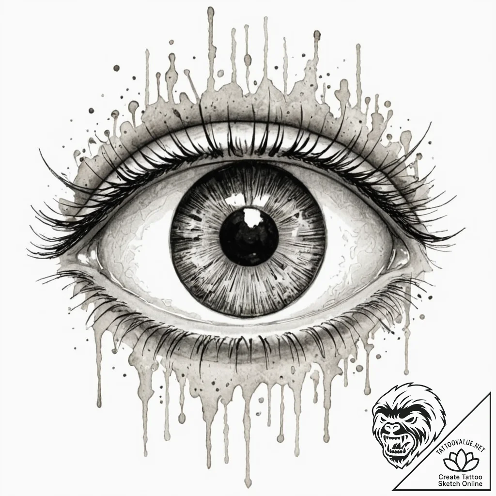 A dotwork tattoo design of the voight-kampff... - tattoo sketch (№1751901012_0, 07.07.2025 15:10) — tattoovalue.net