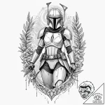 15. chicano style tattoo of a female mandalor… – tattoo sketch (№1751901882_0, 07.07.2025 15:24) — tattoovalue.net