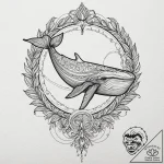 Whale, artistic tattoo sketch, neo traditiona… – tattoo sketch (№1751902317_0, 07.07.2025 15:31) — tattoovalue.net