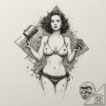 A neo-traditional tattoo of the three-breaste… – tattoo sketch (№1751902661_0, 07.07.2025 15:37) — tattoovalue.net