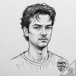 A graphic novel portrait of the main characte… – tattoo sketch (№1751902833_0, 07.07.2025 15:40) — tattoovalue.net