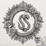 A dotwork mandala of the ouroboros, the snake… – tattoo sketch (№1751903213_0, 07.07.2025 15:46) — tattoovalue.net