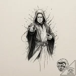 42. trash polka style portrait of emperor pal… – tattoo sketch (№1751903443_0, 07.07.2025 15:50) — tattoovalue.net
