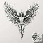 Icarus with melting wings, tattoo drawing out… – tattoo sketch (№1751905503_0, 07.07.2025 16:25) — tattoovalue.net