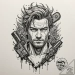 A neo-traditional portrait of chainsaw man, i… – tattoo sketch (№1751906016_0, 07.07.2025 16:33) — tattoovalue.net