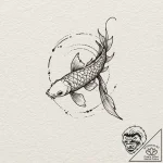 Koi, tattoo drawing outline, fine lines, deli… – tattoo sketch (№1751906185_0, 07.07.2025 16:36) — tattoovalue.net