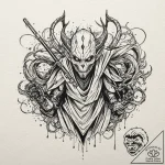 34. trash polka sketch of general grievous wi… – tattoo sketch (№1751907047_0, 07.07.2025 16:50) — tattoovalue.net