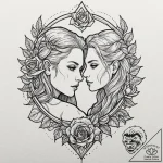 A linework tattoo of the intertwined destinie… – tattoo sketch (№1751907304_0, 07.07.2025 16:55) — tattoovalue.net