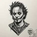 A sketch of leatherface from the texas chains… – tattoo sketch (№1751907389_0, 07.07.2025 16:56) — tattoovalue.net