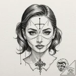 Watercolor portrait of a beautiful but deadly… – tattoo sketch (№1751908070_0, 07.07.2025 17:07) — tattoovalue.net