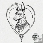 A neo-traditional portrait of anubis, the egy… – tattoo sketch (№1751908239_0, 07.07.2025 17:10) — tattoovalue.net