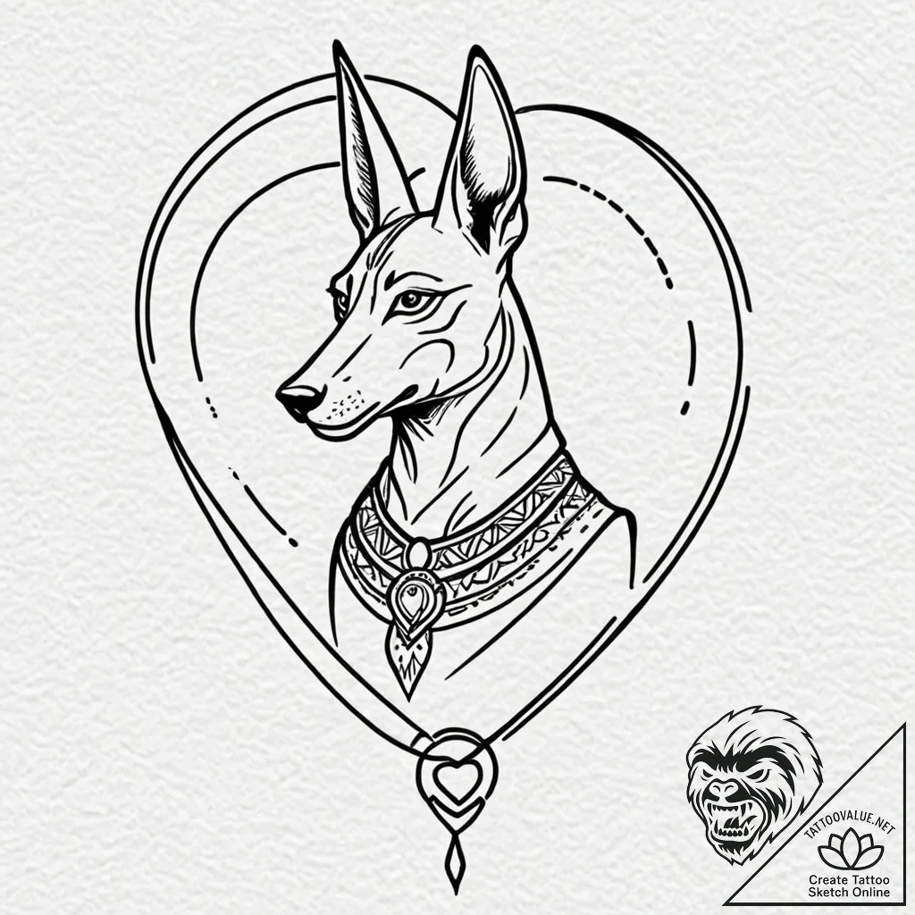 A neo-traditional portrait of anubis, the egy... - tattoo sketch (№1751908239_0, 07.07.2025 17:10) — tattoovalue.net