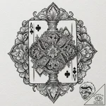 Playing card hand (e.g., a royal flush), tatt… – tattoo sketch (№1751908753_0, 07.07.2025 17:19) — tattoovalue.net
