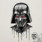 29. watercolor portrait of a sorrowful kylo r… – tattoo sketch (№1751908923_0, 07.07.2025 17:22) — tattoovalue.net