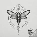 A linework tattoo of the firefly symbol from… – tattoo sketch (№1751909180_0, 07.07.2025 17:26) — tattoovalue.net