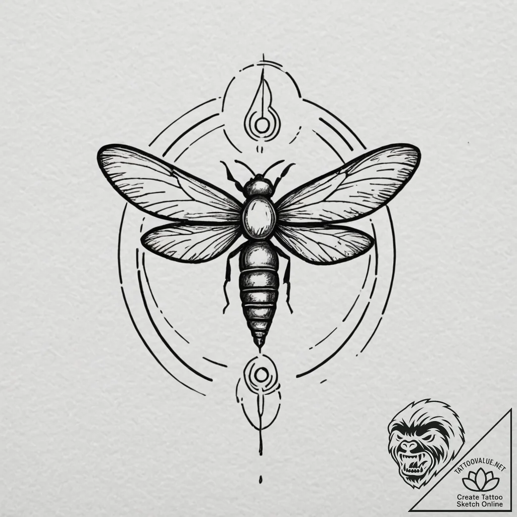 A linework tattoo of the firefly symbol from... - tattoo sketch (№1751909180_0, 07.07.2025 17:26) — tattoovalue.net