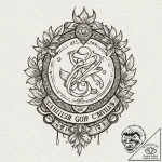 A japanese family crest (mon), ink illustrati… – tattoo sketch (№1751909869_0, 07.07.2025 17:37) — tattoovalue.net