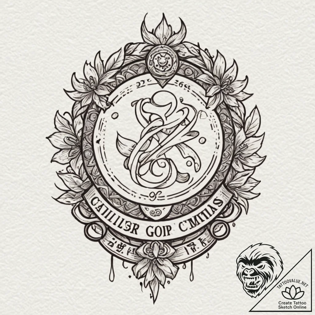 A japanese family crest (mon), ink illustrati... - tattoo sketch (№1751909869_0, 07.07.2025 17:37) — tattoovalue.net