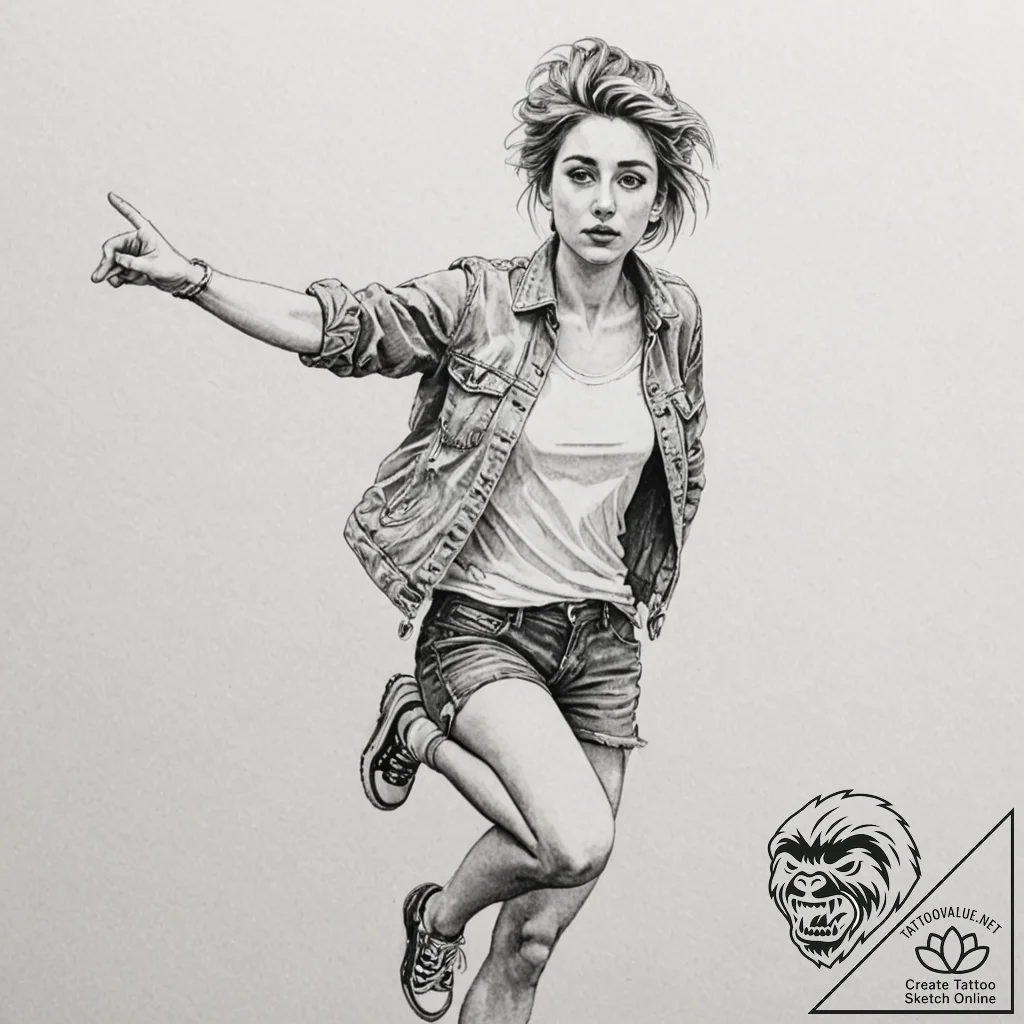A neo-traditional portrait of the main charac... - tattoo sketch (№1751911581_0, 07.07.2025 18:06) — tattoovalue.net