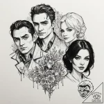 A sketch of the main characters from what we… – tattoo sketch (№1751911666_0, 07.07.2025 18:07) — tattoovalue.net