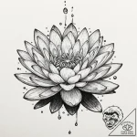 Water lily, concept art for tattoo, black and… – tattoo sketch (№1751912003_0, 07.07.2025 18:13) — tattoovalue.net