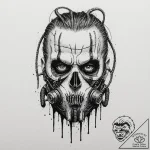 Trash polka tattoo of immortan joe’s mask fro… – tattoo sketch (№1751912372_0, 07.07.2025 18:19) — tattoovalue.net