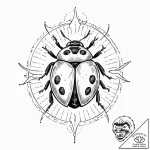 Ladybug, tattoo line art, clean lines, crisp… – tattoo sketch (№1751912448_0, 07.07.2025 18:20) — tattoovalue.net