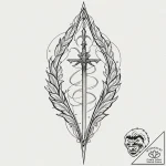 A linework tattoo of the spear of destiny fro… – tattoo sketch (№1751913362_0, 07.07.2025 18:36) — tattoovalue.net