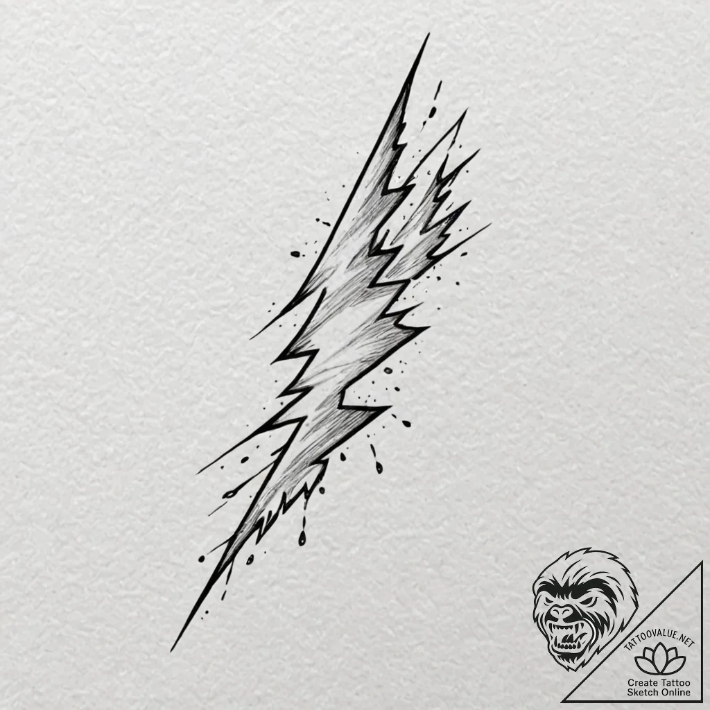 A minimalist tattoo of harry's lightning bolt... - tattoo sketch (№1751913866_0, 07.07.2025 18:44) — tattoovalue.net