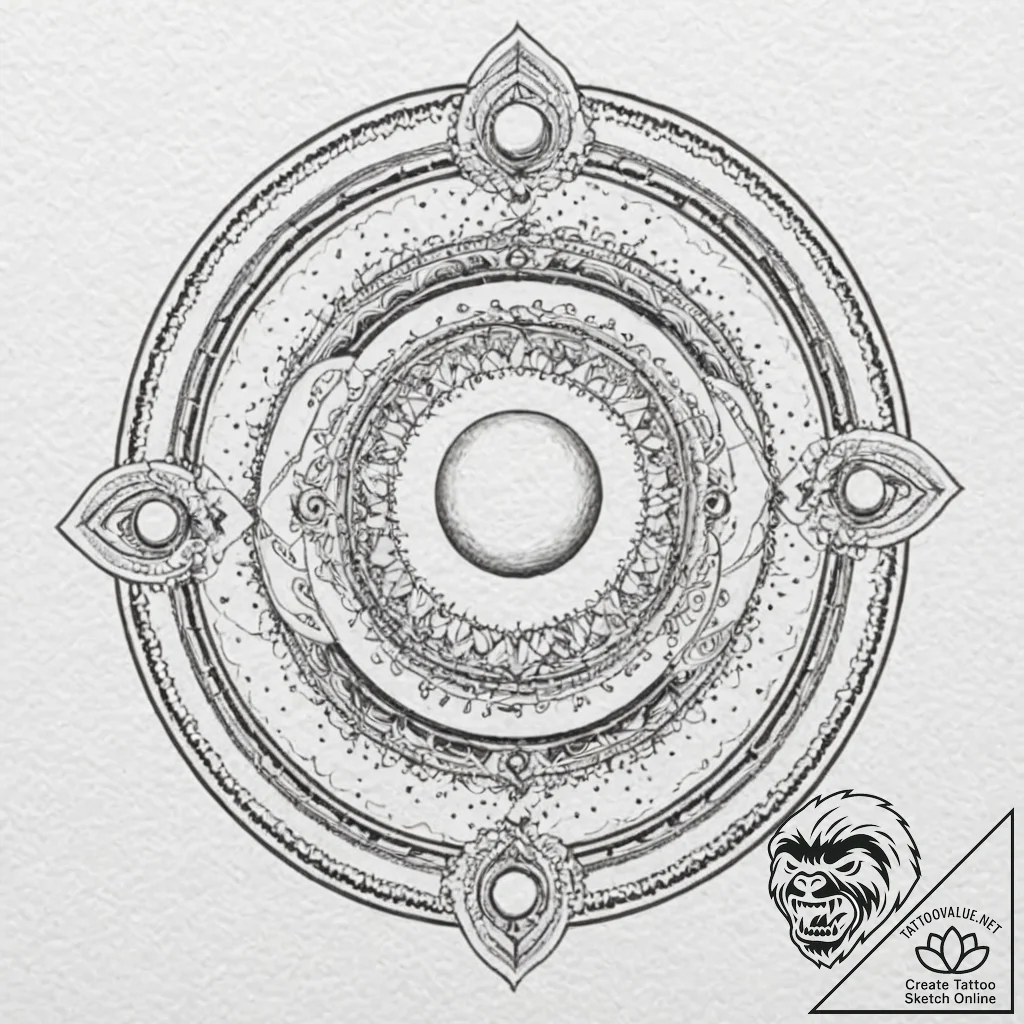 Saturn (planet), artistic tattoo sketch, high... - tattoo sketch (№1751914120_0, 07.07.2025 18:48) — tattoovalue.net
