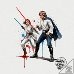 Trash polka style tattoo of luke skywalker fa… – tattoo sketch (№1751914375_0, 07.07.2025 18:52) — tattoovalue.net