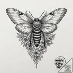 A sketch of the death’s-head moth on a victim… – tattoo sketch (№1751914627_0, 07.07.2025 18:57) — tattoovalue.net