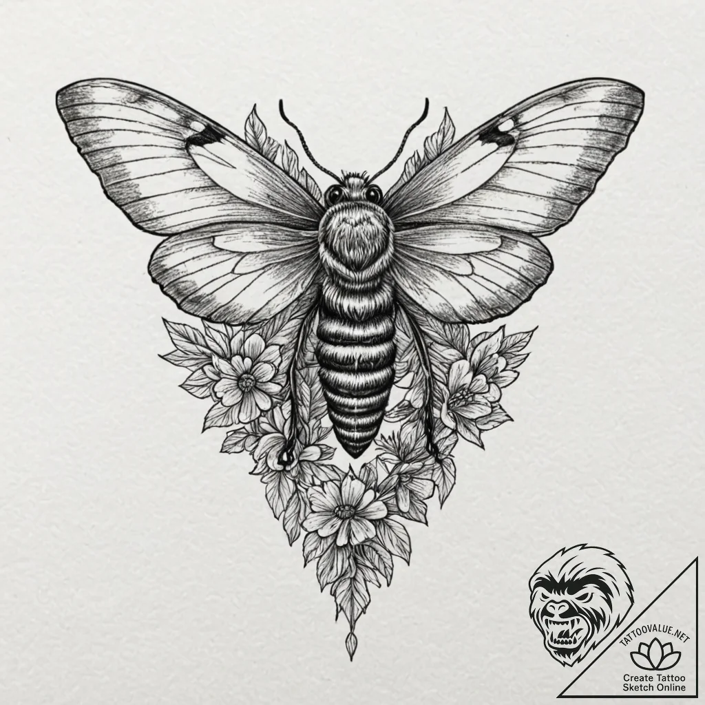 A sketch of the death's-head moth on a victim... - tattoo sketch (№1751914627_0, 07.07.2025 18:57) — tattoovalue.net