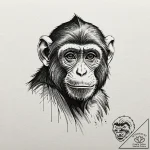 Monkey, concept art for tattoo, sketch tattoo… – tattoo sketch (№1751915049_0, 07.07.2025 19:04) — tattoovalue.net
