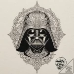 A silhouette of vader’s helmet made from the… – tattoo sketch (№1751915387_0, 07.07.2025 19:09) — tattoovalue.net